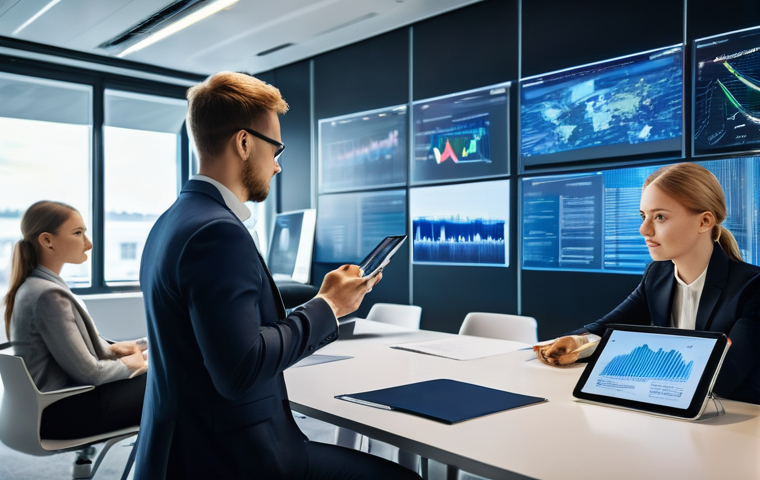 규제준수 업무의 동향과 발전 - **Prompt:** A diverse group of young and experienced Russian business professionals, dressed in mode...