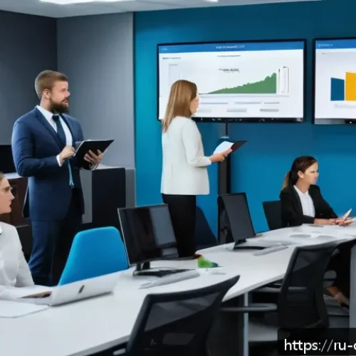 Home 31 규제준수 전문가의 업무 역량 강화 과정 - A professional office environment featuring a diverse group of compliance specialists engaged in a t...